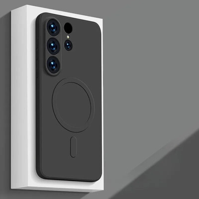 Υγρή σιλικόνη για Magsafe μαγνητική θήκη για Samsung Galaxy S24 S25 Ultra S23 Plus S22 S21FE μαλακό κάλυμμα ασύρματης φόρτισης