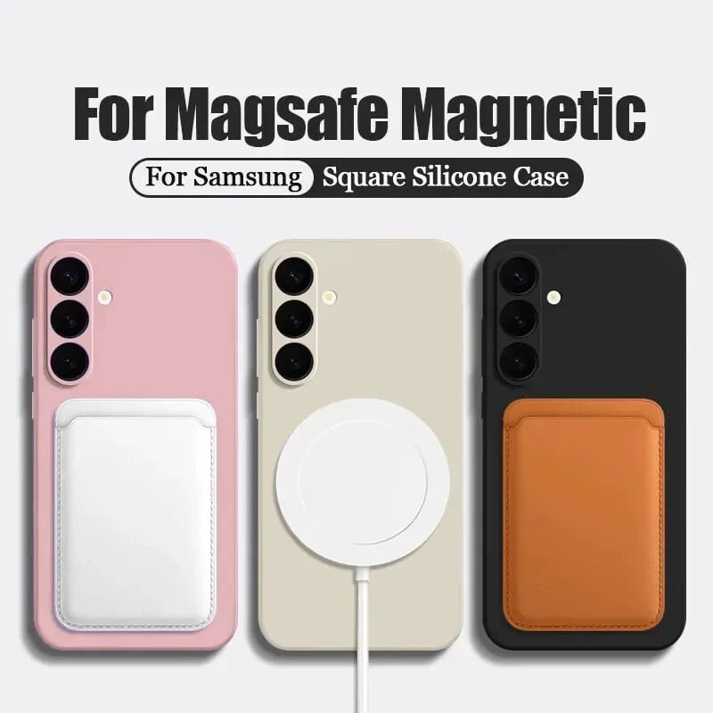 Husă din silicon lichid pentru husă magnetică Magsafe pentru Samsung Galaxy S24 S25 Ultra S23 Plus S22 S21FE funda moale pentru încărcare fără fir