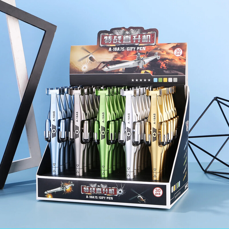 5 buc. stilou cu gel în formă de elicopter creativ, 0,5 mm, pentru scris pentru studenți, rechizite de birou, stilou pentru semnătură cu cerneală neagră, articole de papetărie, cadou pentru băiat