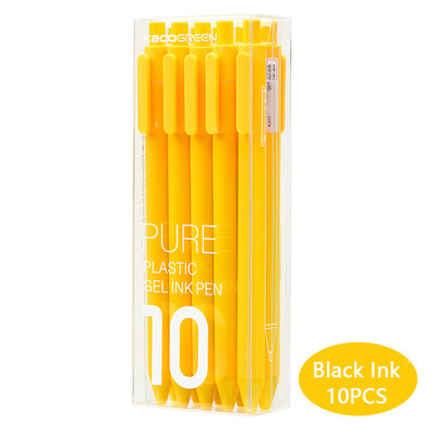 Kawaii Kaco 10 Colours Gel Pens канцелярия 0.5MM Black/Color ink Caneta Retractable Stationery Smooth Writing for Journals