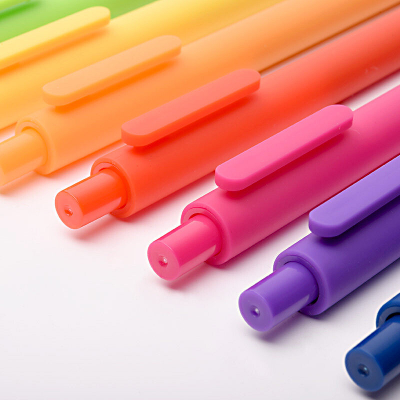 Pixuri cu gel Kawaii Kaco 10 culori канцелярия 0,5 MM cerneală neagră/culoare Caneta Papetarie retractabilă Scriere netedă pentru jurnale