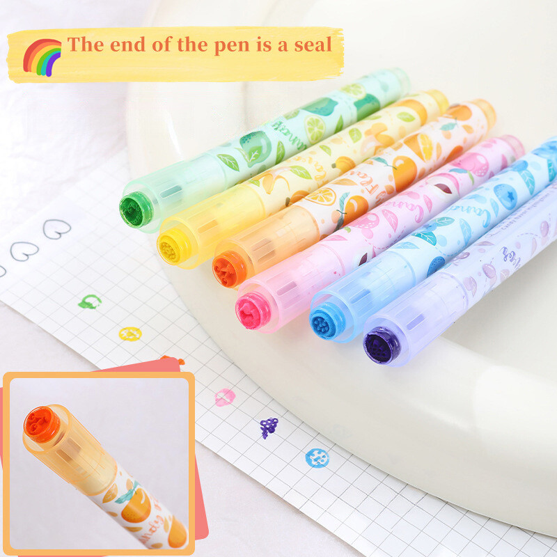 Kreativne olovke s mekim vrhom isticanja s mirisom voća s pečatom za DIY vođenje dnevnika za učenike Bilješke za isticanje i označavanje
