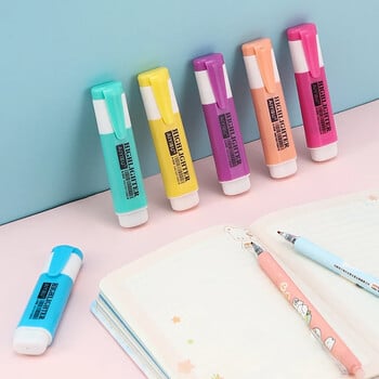 6 Χρώμα/Σετ Kawaii Oblique Highlighters Μεγάλης χωρητικότητας Student Έγχρωμο Ματ Φθορίζον Σημείωμα PenHick Markers