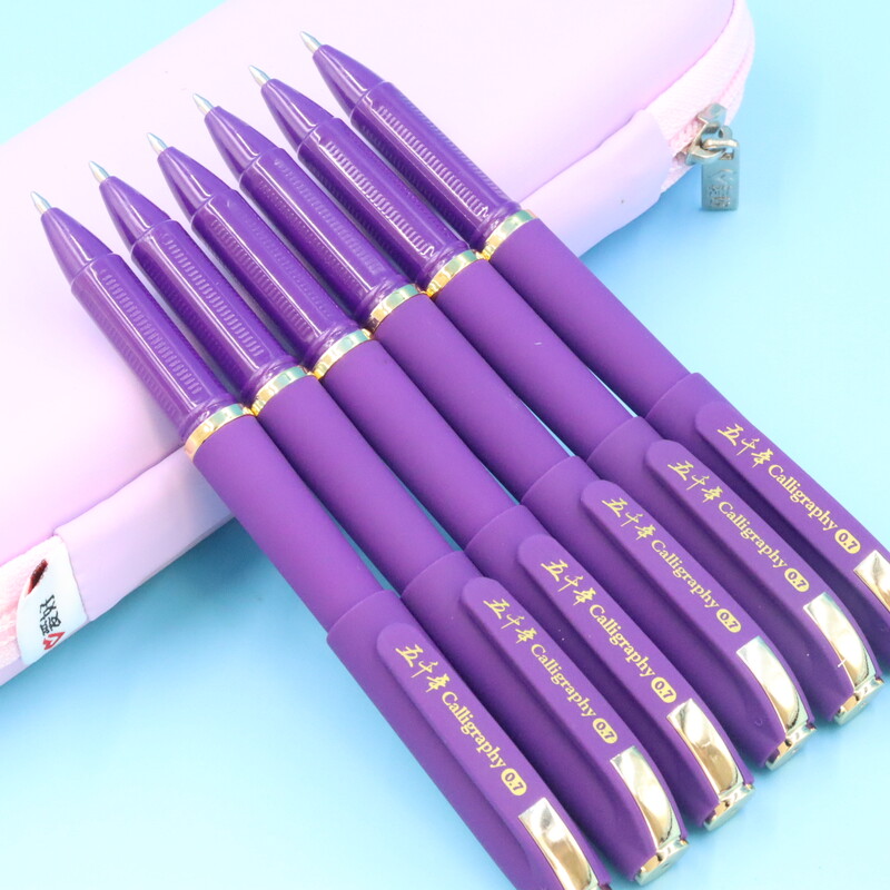 4 vnt. Violetinis Rollerball Pen greitai džiūstantis purpurinis tušinukas Business Signature Kanceliarinis rašiklio antgalis 1,0 mm, 0,7 mm lygus