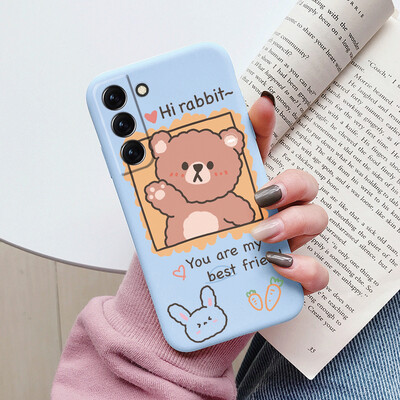 Θήκη για Samsung Galaxy S22 S 22 Plus Ultra κάλυμμα τηλεφώνου Cute Cartoon Candy Painted Soft TPU Coque For Samsung S22 S22+ Funda