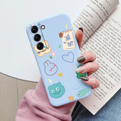 Θήκη για Samsung Galaxy S22 S 22 Plus Ultra κάλυμμα τηλεφώνου Cute Cartoon Candy Painted Soft TPU Coque For Samsung S22 S22+ Funda