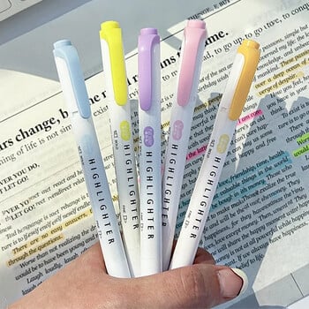 Σετ 5-pack Dual Tip Mildliner Highlighter, Παστέλ Χρώματα (Fine + Bold Double Ended) για Journaling, Art Calligraphy και Highlig