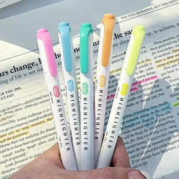 Σετ 5-pack Dual Tip Mildliner Highlighter, Παστέλ Χρώματα (Fine + Bold Double Ended) για Journaling, Art Calligraphy και Highlig