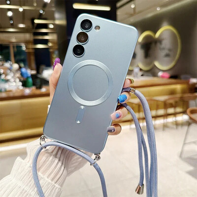 Magnetna navlaka za Samsung Galaxy S24 S23 S22 S21 Note 20 Ultra 10 S20 FE Plus mekana silikonska navlaka za Magsafe poklopac