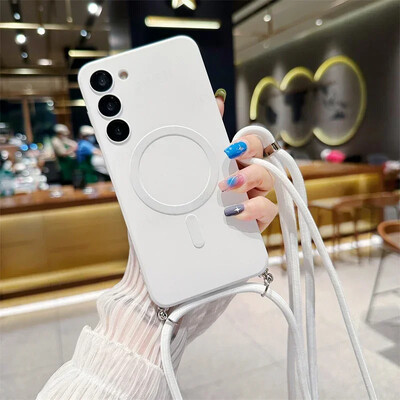 Magnetna navlaka za Samsung Galaxy S24 S23 S22 S21 Note 20 Ultra 10 S20 FE Plus mekana silikonska navlaka za Magsafe poklopac