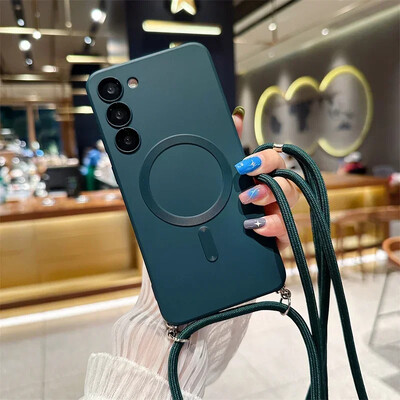 Magnetna navlaka za Samsung Galaxy S24 S23 S22 S21 Note 20 Ultra 10 S20 FE Plus mekana silikonska navlaka za Magsafe poklopac