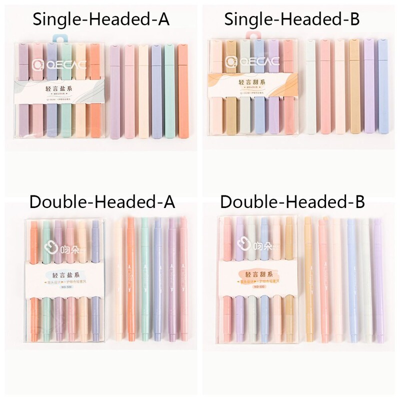 6pcs/Set Boje Dvostruki školski pribor Pribor Fluorescentna olovka Marker Olovke Marker za bilješke