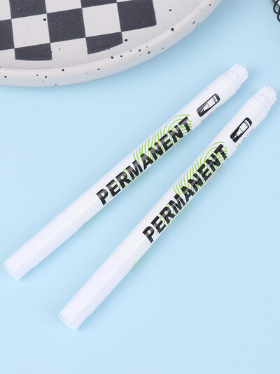 2 vnt. 1,0 mm balti nuolatiniai žymekliai rašikliai gilių skylių žymeklis, skirtas medienai, uolienai, plastikui, odai, stiklui, akmeniui, metalui