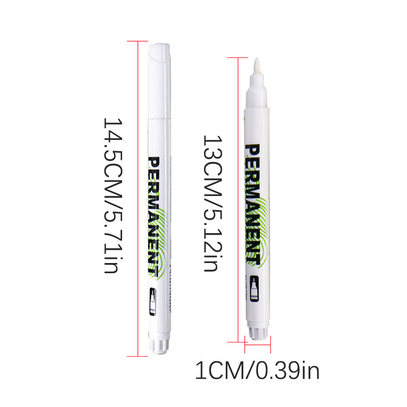 2 vnt. 1,0 mm balti nuolatiniai žymekliai rašikliai gilių skylių žymeklis, skirtas medienai, uolienai, plastikui, odai, stiklui, akmeniui, metalui