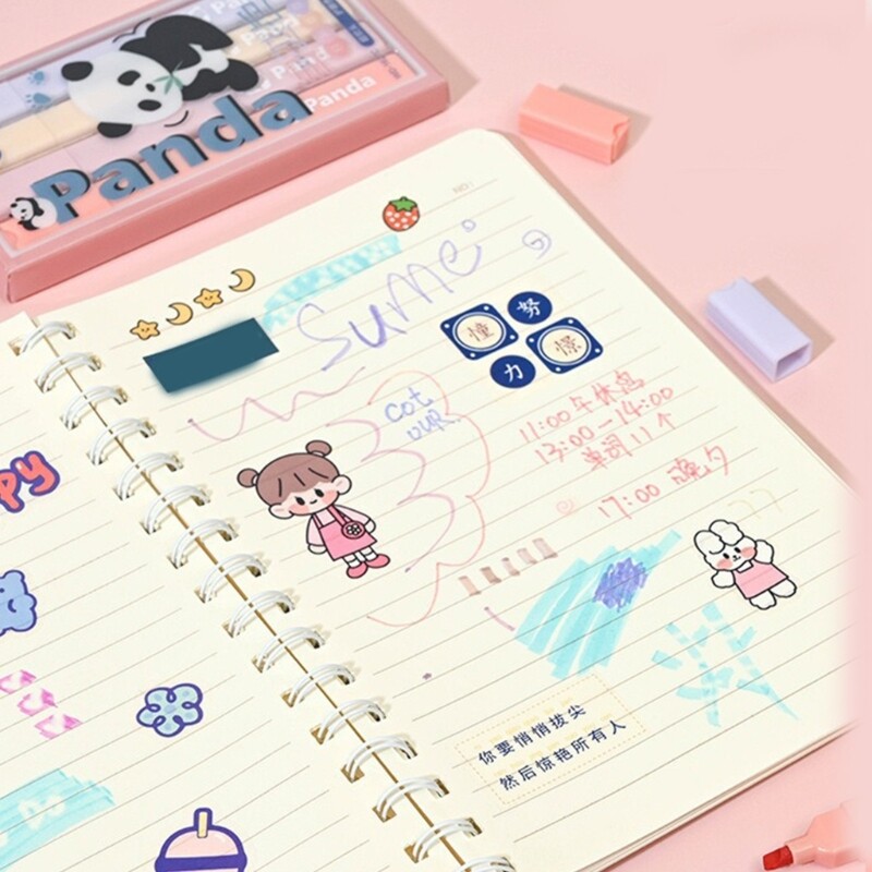 4 tk Esiletõstjate komplekt Meisliots Esiletõstja Markerid Highlighter Pliiats Piibli marker Pliiats Kontoritarbed F19E