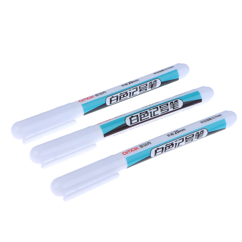 Baltos spalvos nuolatiniai žymekliai, 3 vnt.