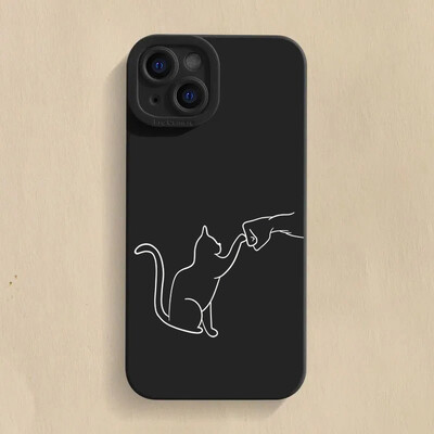 Cute Cat Dog High Five Silikonska maska za telefon za Samsung Galaxy S24 S23 Ultra S22 Plus S21 FE A14 A15 A34 A54 A33 A53 Soft Cover