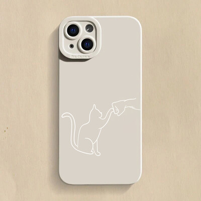 Cute Cat Dog High Five Silikonska maska za telefon za Samsung Galaxy S24 S23 Ultra S22 Plus S21 FE A14 A15 A34 A54 A33 A53 Soft Cover
