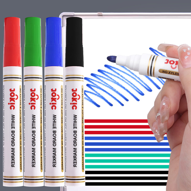 1/4 vnt. Nutrinamas lentos žymeklis Vandeniui atsparus sausas trynimo žymeklis klasėje baltos lentos žymekliai Biuro reikmenys mokykloms 4 spalvos