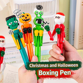 Cartoon Cute Boxing Ballpoint Pen Funny Creative Pumpkin Monster Santa Claus στυλό αποσυμπίεσης Δώρα γραφικής ύλης για φοιτητές