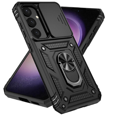 Θήκη δαχτυλιδιού για αξεσουάρ τηλεφώνου Samsung Galaxy S24 Ultra Plus διπλής στρώσης