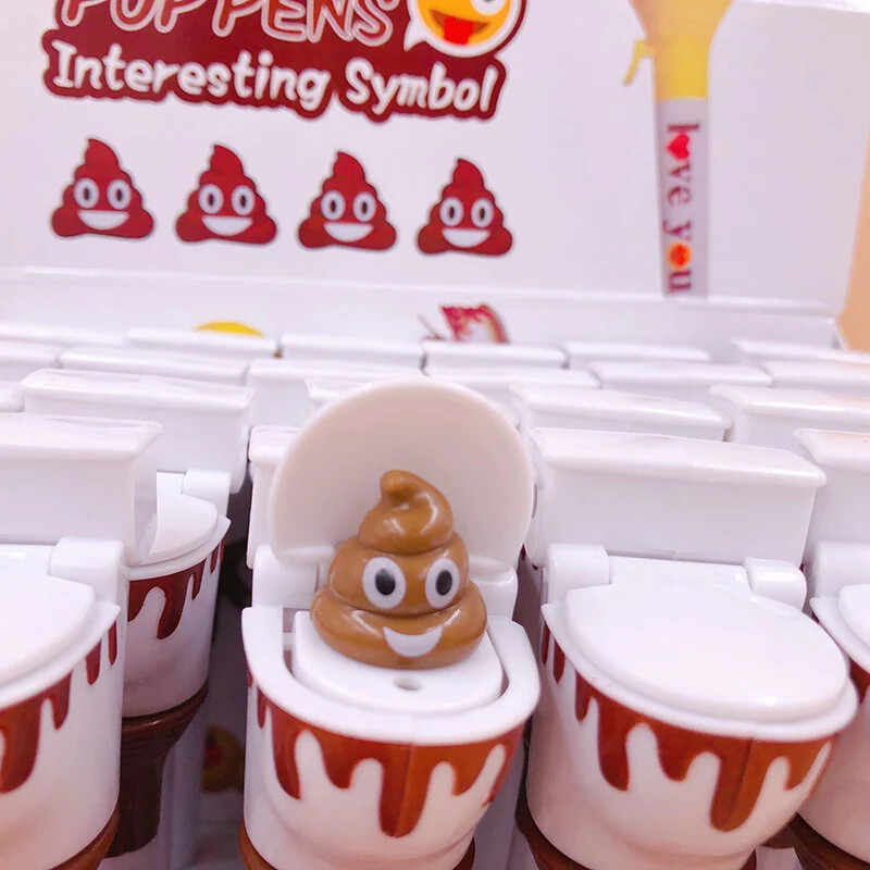 Kreativna kemijska olovka od 3 komada Smiješne gurajuće WC izmet Crtići Roler kemijska olovka Studentska prevara Dječji darovi Promotivni darovi