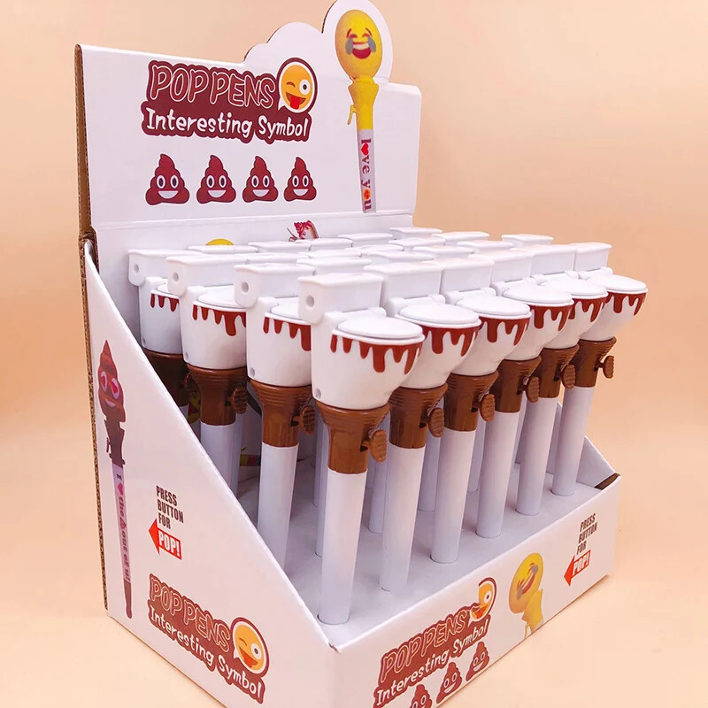 Kreativna kemijska olovka od 3 komada Smiješne gurajuće WC izmet Crtići Roler kemijska olovka Studentska prevara Dječji darovi Promotivni darovi