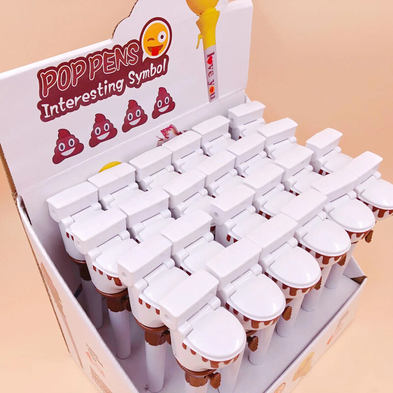 Kreativna kemijska olovka od 3 komada Smiješne gurajuće WC izmet Crtići Roler kemijska olovka Studentska prevara Dječji darovi Promotivni darovi