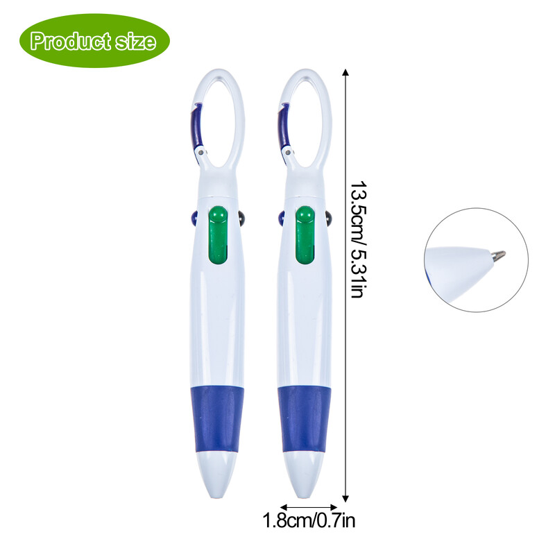 Пластмасова совалка 4 в 1 Закачалка за ремък Дебел Карабинер Химикалка с множество пълнители с мастило Пяна Химикалки с щипка за карабинер