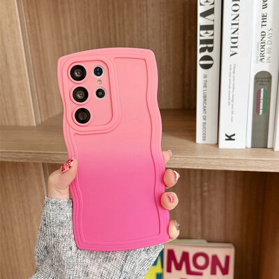 Μαλακό κάλυμμα βάσης βραχιολάκι με σγουρά κλίση για Samsung Galaxy S23 S24 Ultra S21 S22 Plus S20 FE A54 Stand Wave