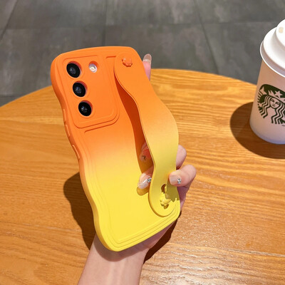 Μαλακό κάλυμμα βάσης βραχιολάκι με σγουρά κλίση για Samsung Galaxy S23 S24 Ultra S21 S22 Plus S20 FE A54 Stand Wave