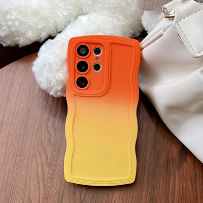 Μαλακό κάλυμμα βάσης βραχιολάκι με σγουρά κλίση για Samsung Galaxy S23 S24 Ultra S21 S22 Plus S20 FE A54 Stand Wave