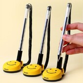 1 Мощна писалка за бюро Фиксирана писалка за подпис Сладка усмивка Сервизна писалка за контра подпис Черна 0,5 мм глава с куршум Може да се залепи фиксирана