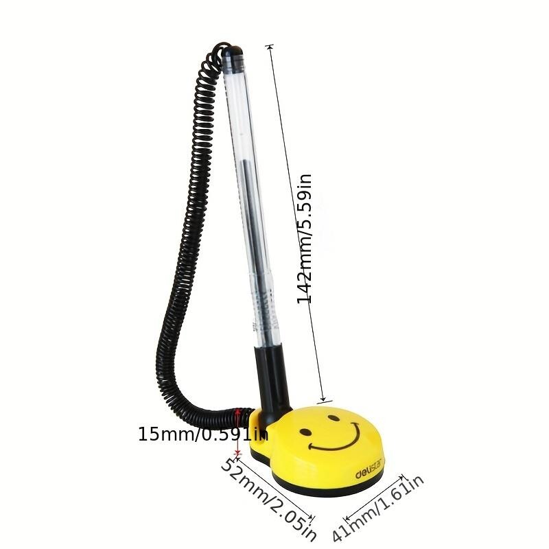 1 Мощна писалка за бюро Фиксирана писалка за подпис Сладка усмивка Сервизна писалка за контра подпис Черна 0,5 мм глава с куршум Може да се залепи фиксирана