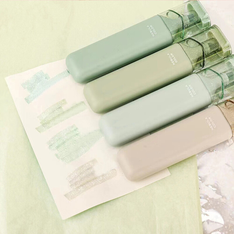 4 бр./компл. Цветен маркер Morandi Блестящ хайлайтър Гъвкава ширина на линията Маркери за художествено рисуване за студентски канцеларски материали