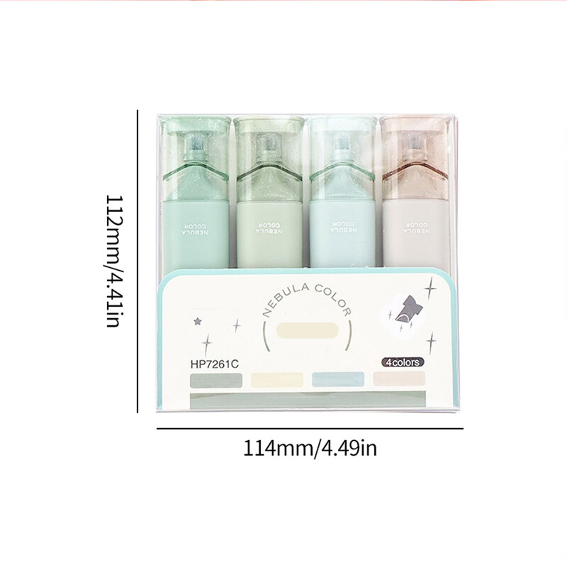 4 бр./компл. Цветен маркер Morandi Блестящ хайлайтър Гъвкава ширина на линията Маркери за художествено рисуване за студентски канцеларски материали