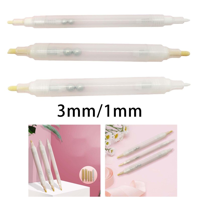 3 vnt. didelis tuščias pildomas rašiklis su dviguba galvute, plonu antgaliu, tuščias žymeklio vamzdelis, skirtas kaligrafijai