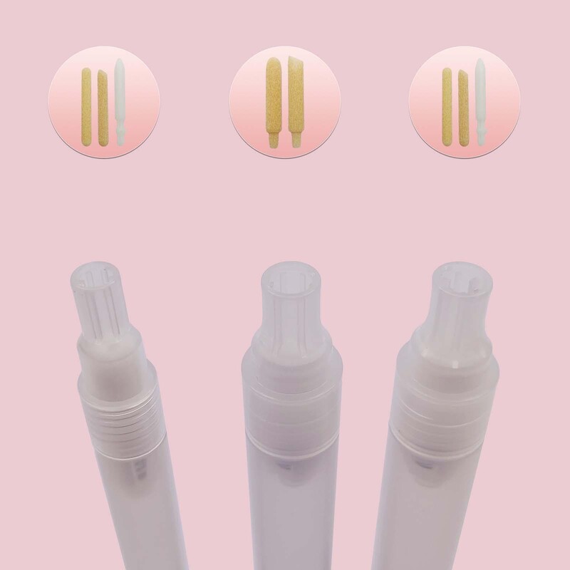 3 vnt. didelis tuščias pildomas rašiklis su dviguba galvute, plonu antgaliu, tuščias žymeklio vamzdelis, skirtas kaligrafijai