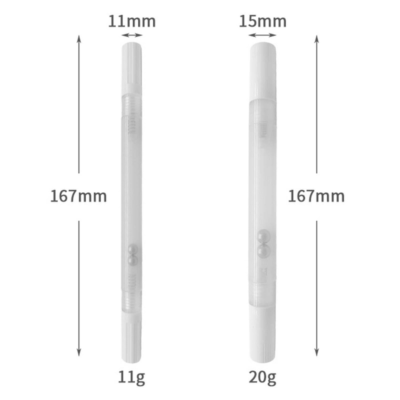 3 vnt. didelis tuščias pildomas rašiklis su dviguba galvute, plonu antgaliu, tuščias žymeklio vamzdelis, skirtas kaligrafijai