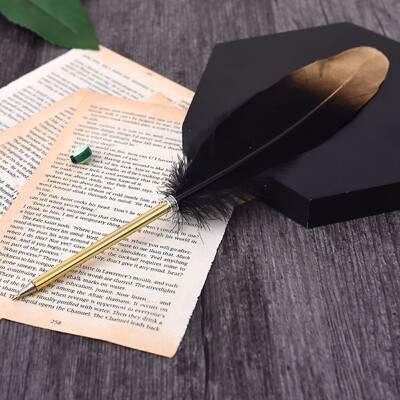 Jednodijelni pribor za pisanje, slatka pernata kemijska olovka lijepog osobnog stila