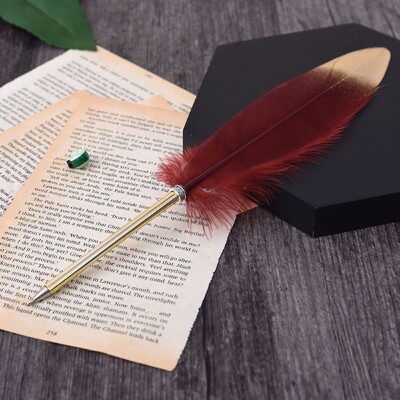 Jednodijelni pribor za pisanje, slatka pernata kemijska olovka lijepog osobnog stila