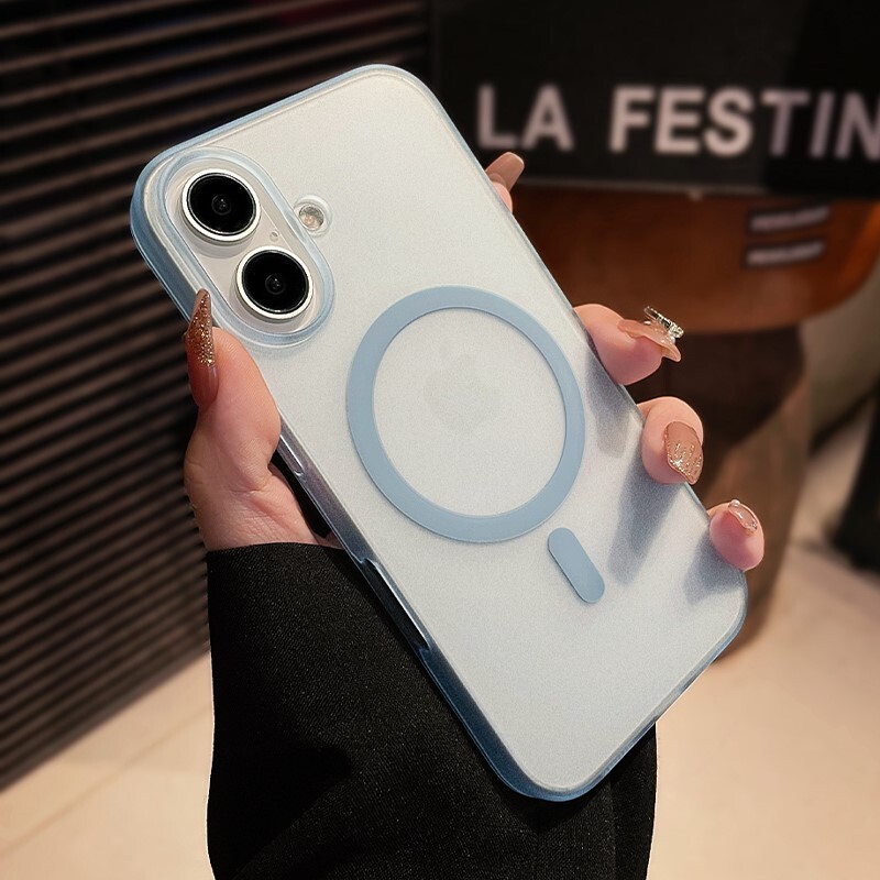 Матов калъф за телефон с магнитно безжично зареждане за iPhone 16 15 14 13 12 11 Pro Max Plus за Magsafe Удароустойчив твърд PC Прозрачен капак