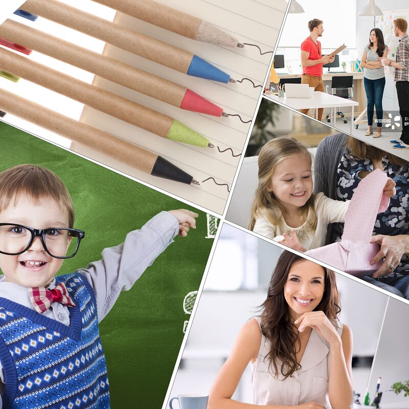 10PCS ECO reciklirani papir Kemijska olovka Papir Ekološki prihvatljiva crna tinta Kemijska olovka Uredski školski pribor