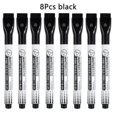 8 culori 0,5 mm Markere magnetice cu ștergere uscată pix pentru tablă albă, birou, școală, tablă, papetărie, pixuri colorate cu vârf extra fin