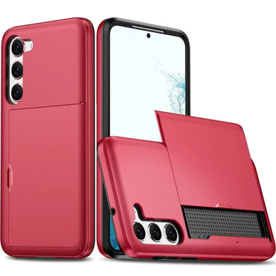 Skirtas Samsung Galaxy S24 Ultra S22 Plus + S23 S21 S20 FE Note 20 Piniginės dangtelio kortelės laikiklio lizdas Apsauginis smūgiams atsparus telefono dėklas