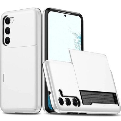 Skirtas Samsung Galaxy S24 Ultra S22 Plus + S23 S21 S20 FE Note 20 Piniginės dangtelio kortelės laikiklio lizdas Apsauginis smūgiams atsparus telefono dėklas