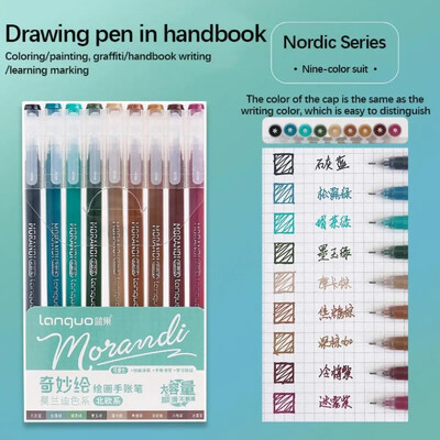 „Languo 9“ spalvų paryškinimo rašiklis Saldžiai rožinis braškių raudonas blizgus „Bling“ rašiklis, skirtas užrašams, tapybai, piešimo meno reikmenims stacionariai