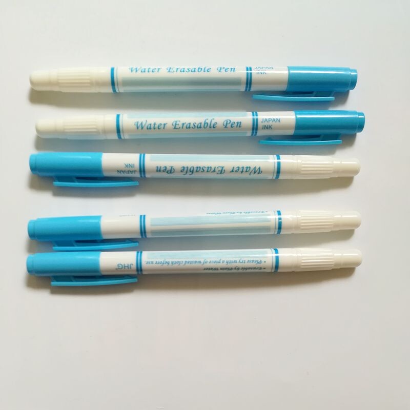 JHG dvipusis mėlynas vandeniu trinamas rašiklis su trintuku, vandenyje tirpiu žymekliu, skirtas audinio dažų žymekliui, tekstilės nematomas rašalo rašiklis