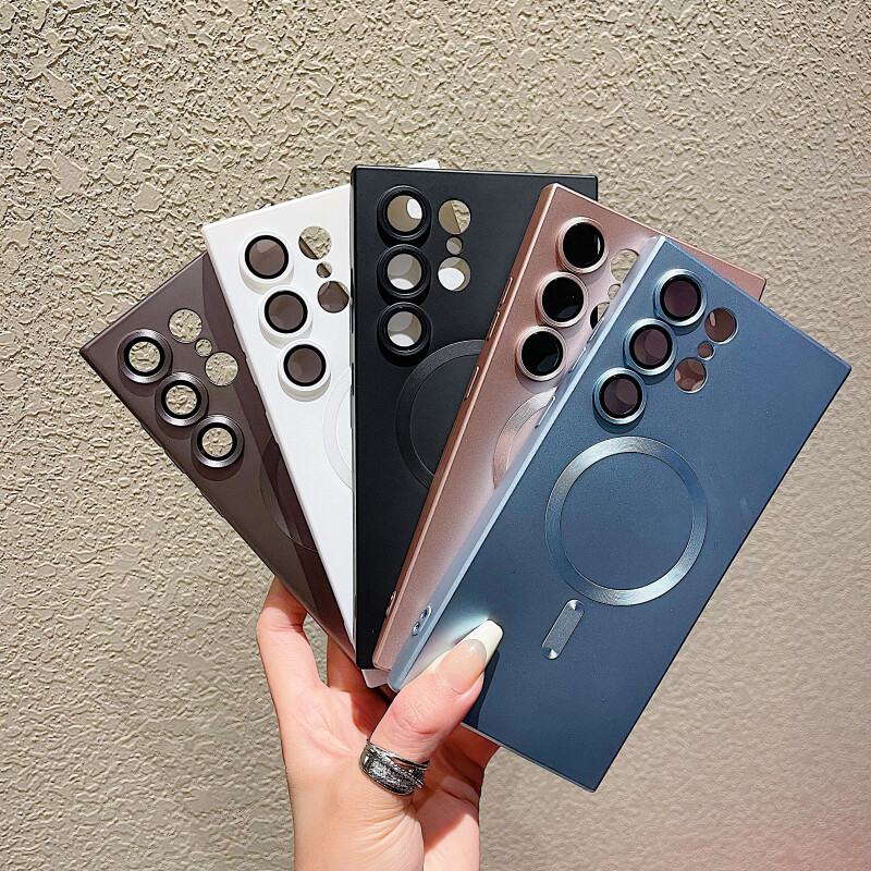 Husă Magsafe de încărcare fără fir de lux pentru Samsung Galaxy S24 S23 S22 S21 Ultra Plus Copertă din spate moale Magsafe antișoc