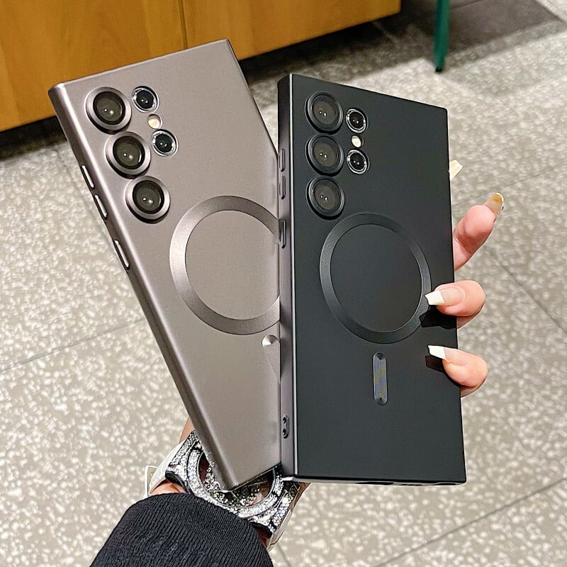 Husă Magsafe de încărcare fără fir de lux pentru Samsung Galaxy S24 S23 S22 S21 Ultra Plus Copertă din spate moale Magsafe antișoc